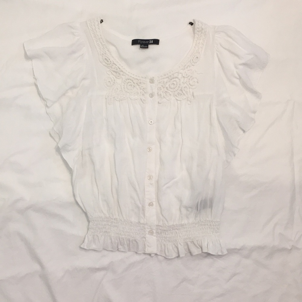 White Forever 21 Blouse